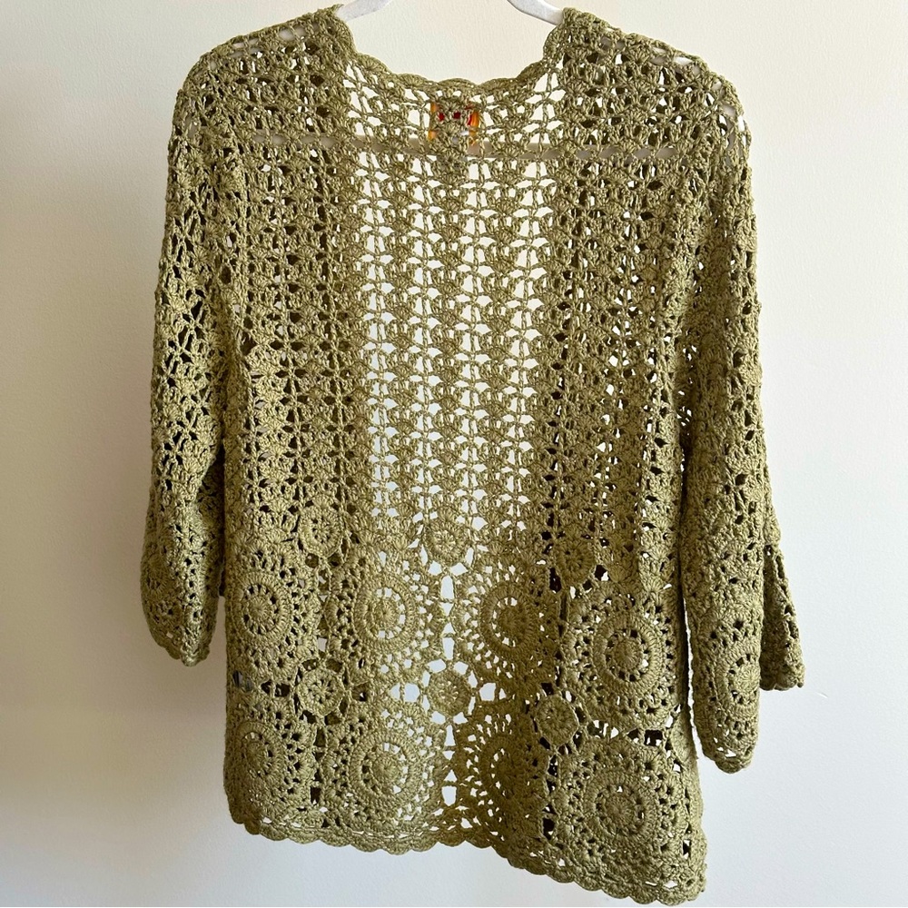 Ruby Red Crochet Cardigan - Picture 2 of 7